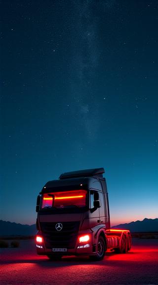 Heavy duty semi truck at sunset wallpaper